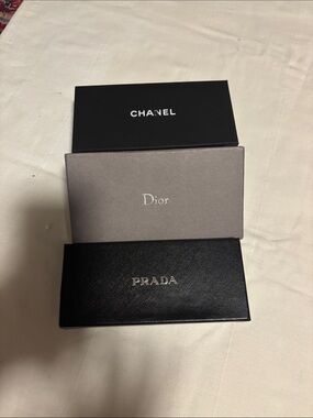 Chanel, Dior & Prada Sunglasses cases Black and Gray Luxury Branding